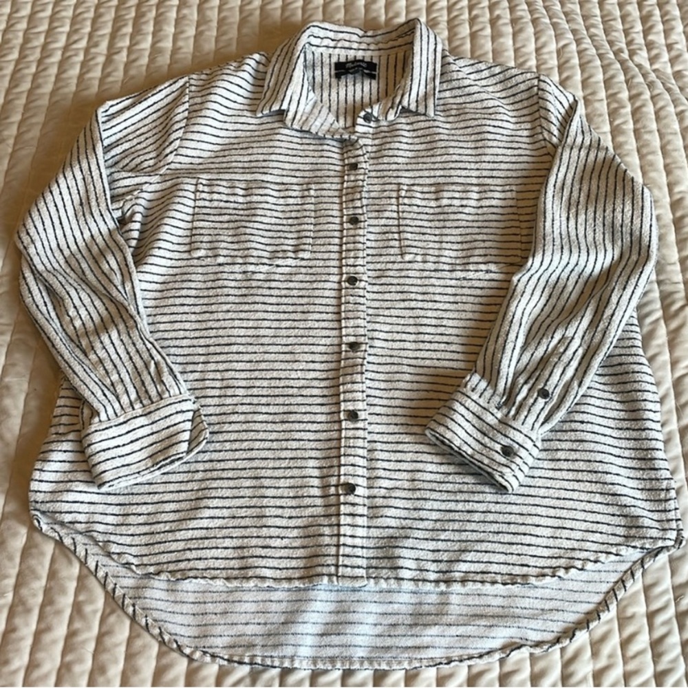 Madewell cozy button down striped shirt